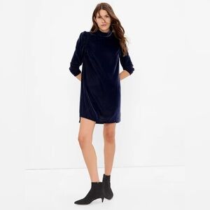 The Gap Dark blue Velvet Dress long sleeve with button detail. Size small
